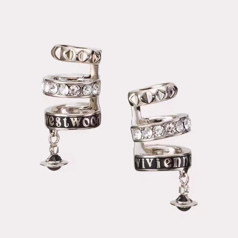 Rhinestone Hoop & Stud Earrings
