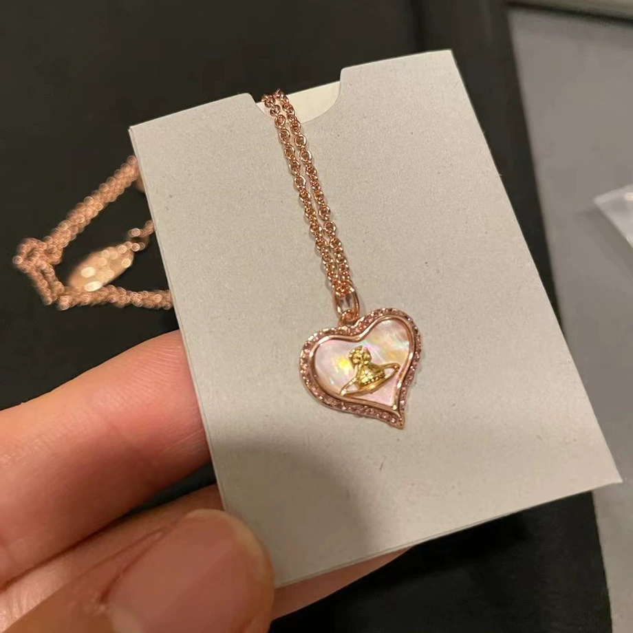 Shell & Rhinestone Collarbone Necklace