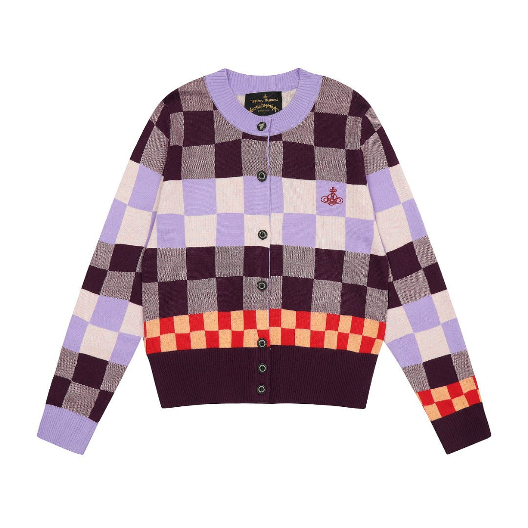 Scarf-Collar Cotton Sweater