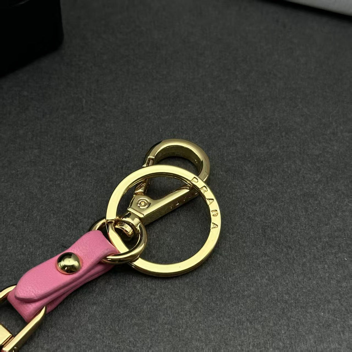 PRADA Leather Heart Keychain