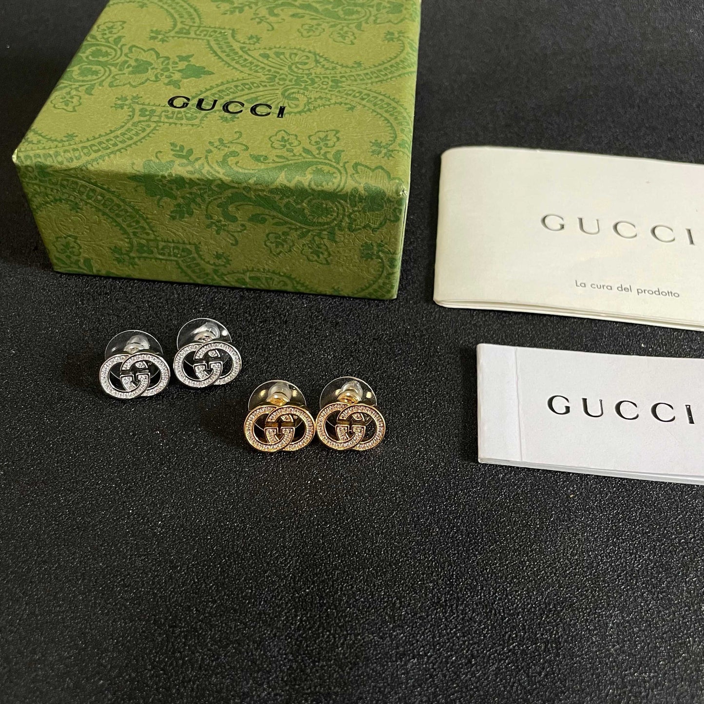 Gucci 925 Silver Brass Earrings