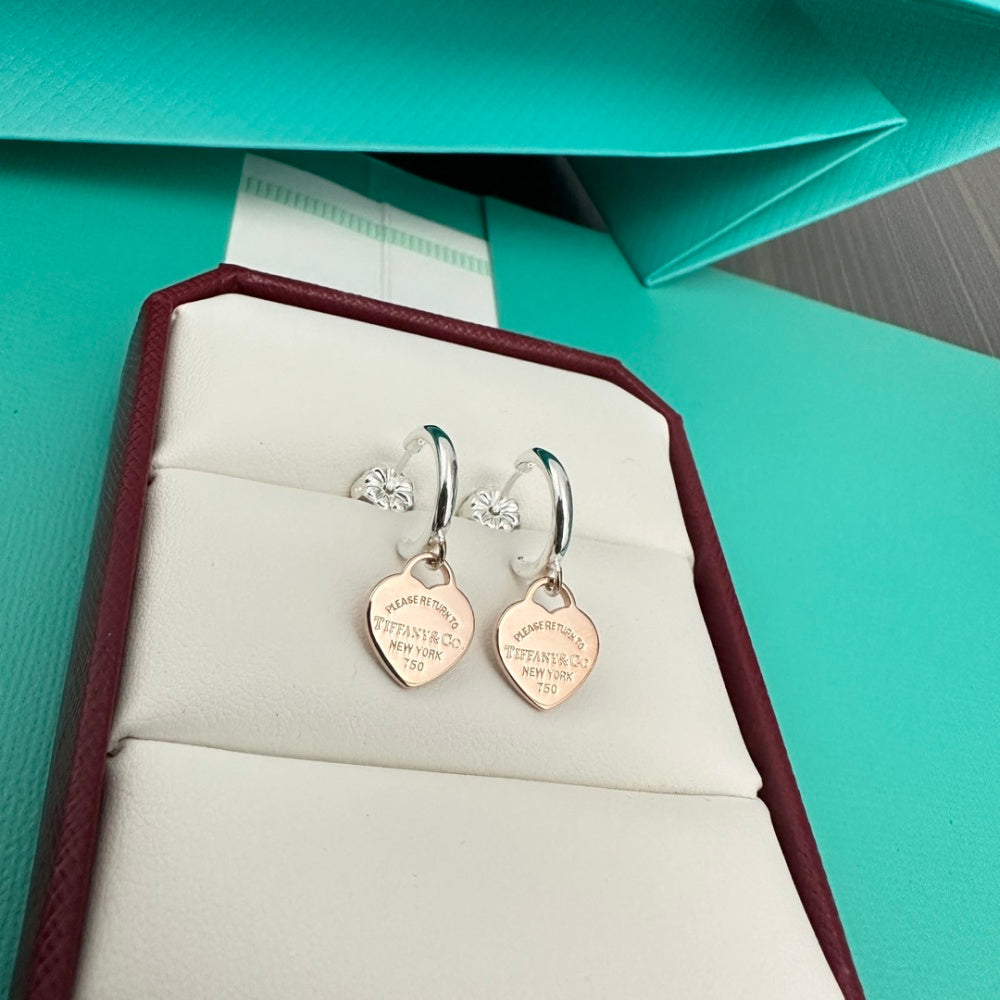 Tiffany & Co. Stainless Steel Heart Earrings