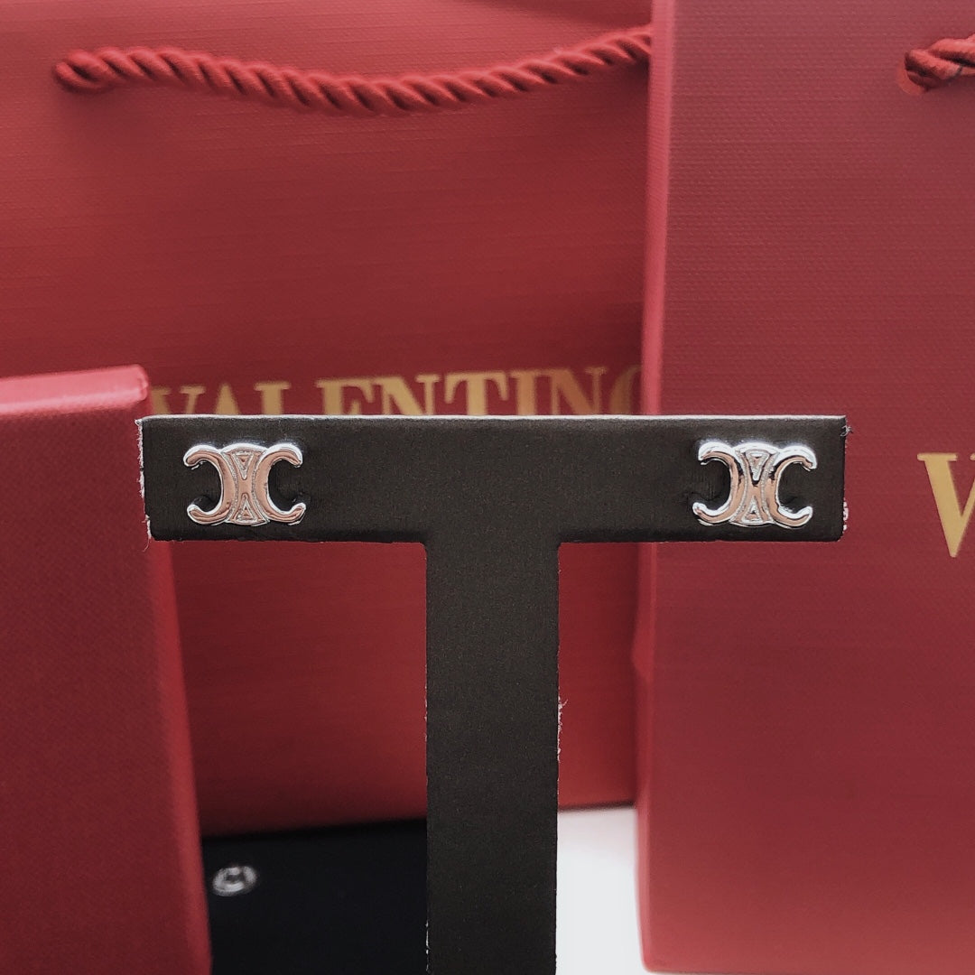 CELINE Brass Triomphe Earrings