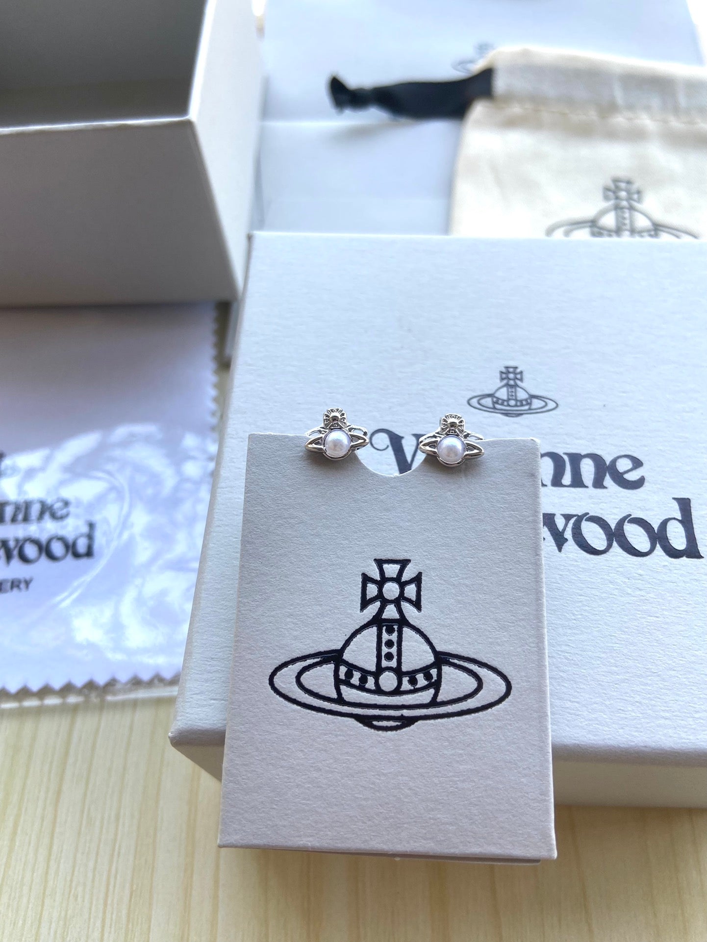 "Pearl Planet" Stud Earrings