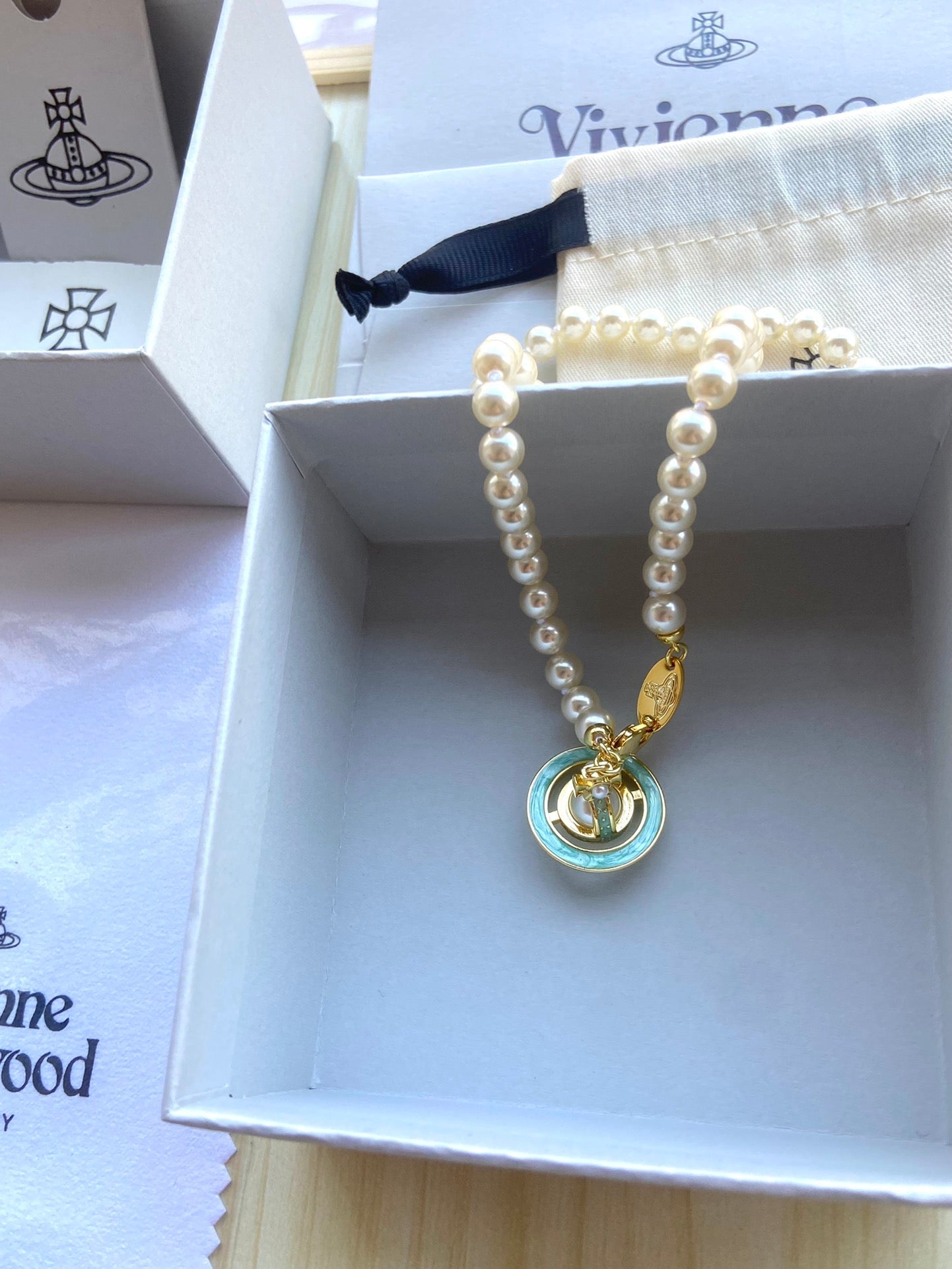 Crystal Ball & Pearl Necklace