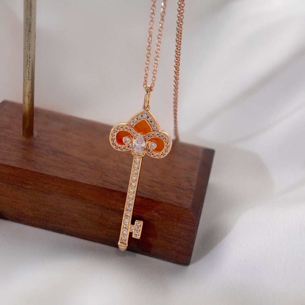 Tiffany & Co. Crystal Key Motif Necklace