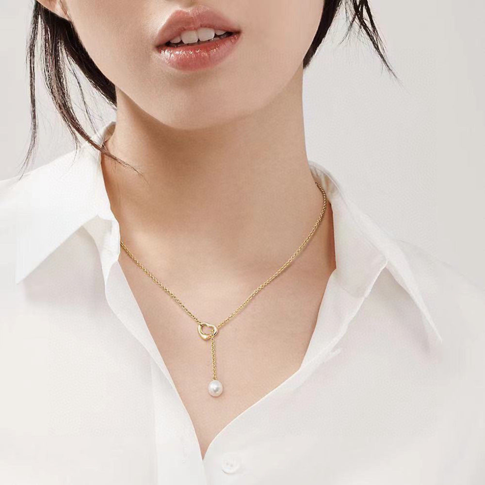 Tiffany & Co. Pearl Heart Necklace