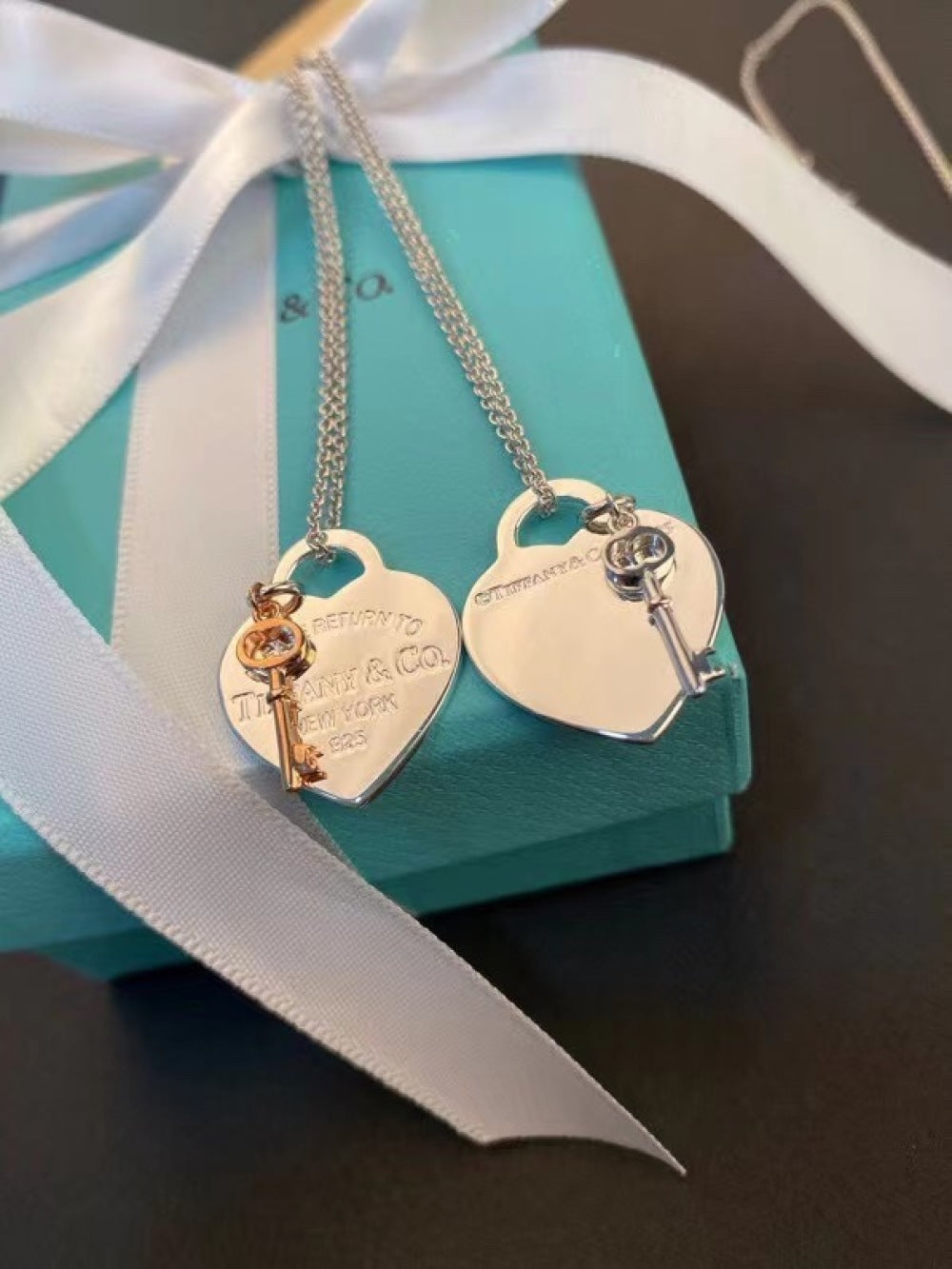 Tiffany & Co. Heart Key Motif Necklace