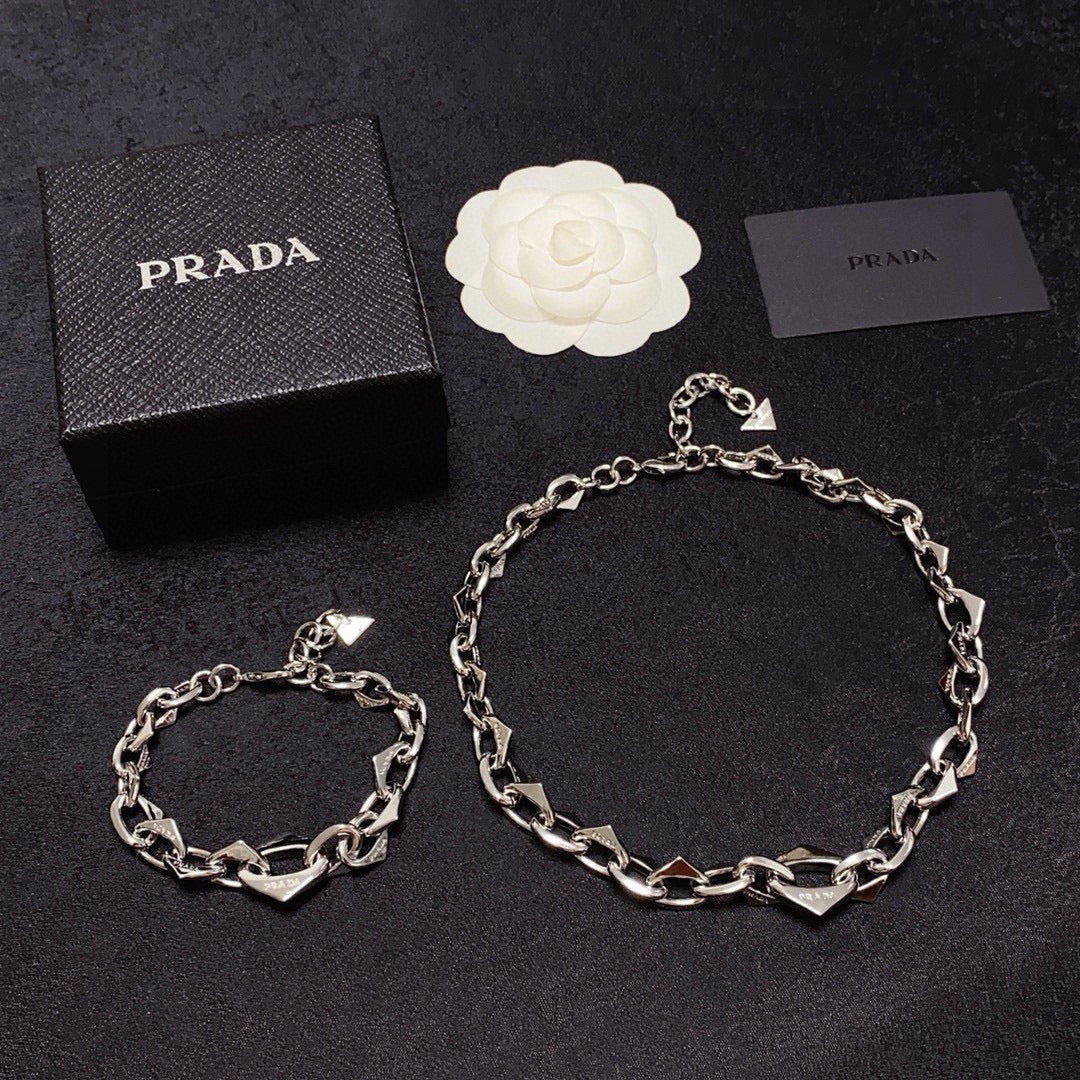 PRADA Logo Detail Necklace