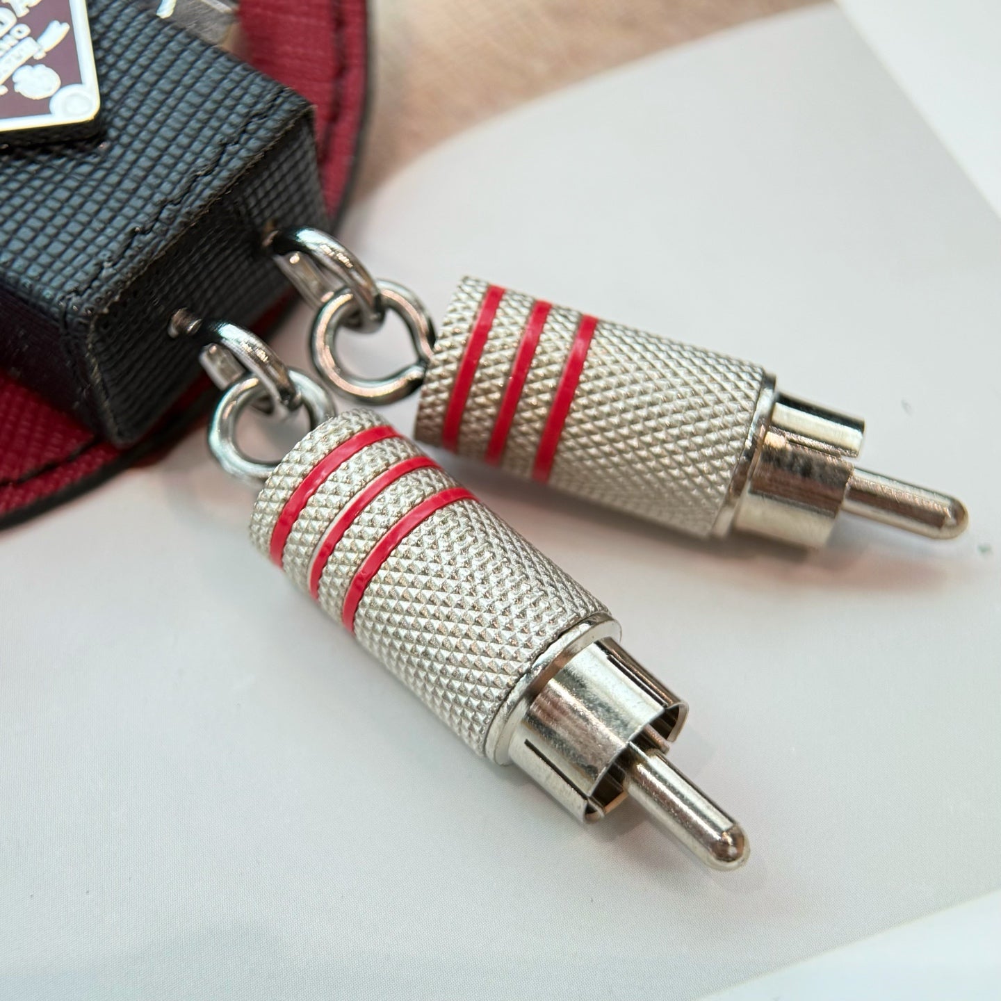 PRADA Enamel Leather Keychain