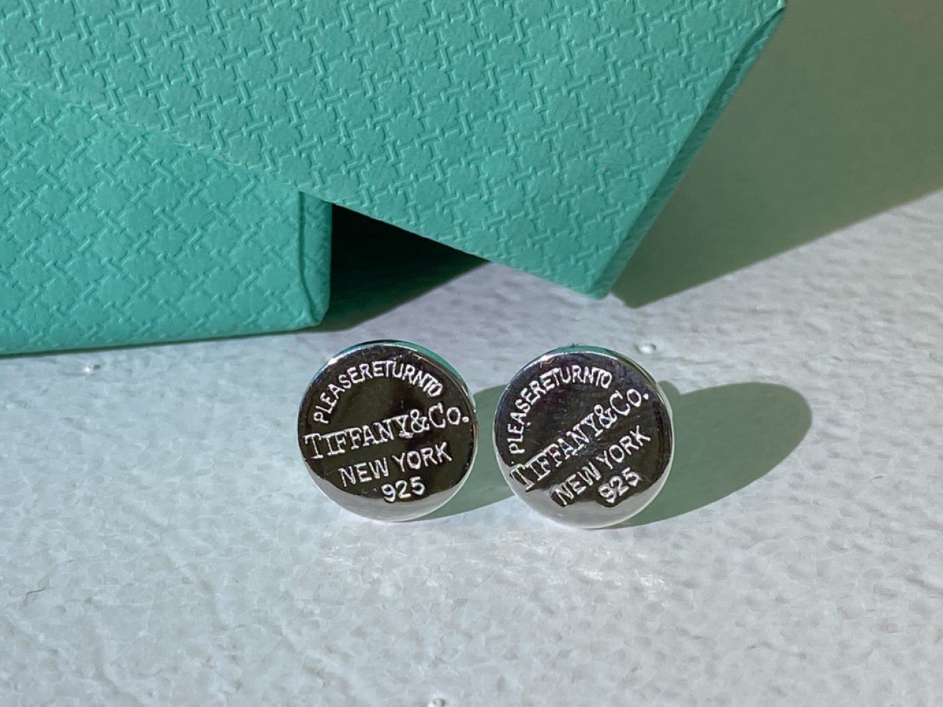 Tiffany & Co. 925 Silver Key Motif Earrings