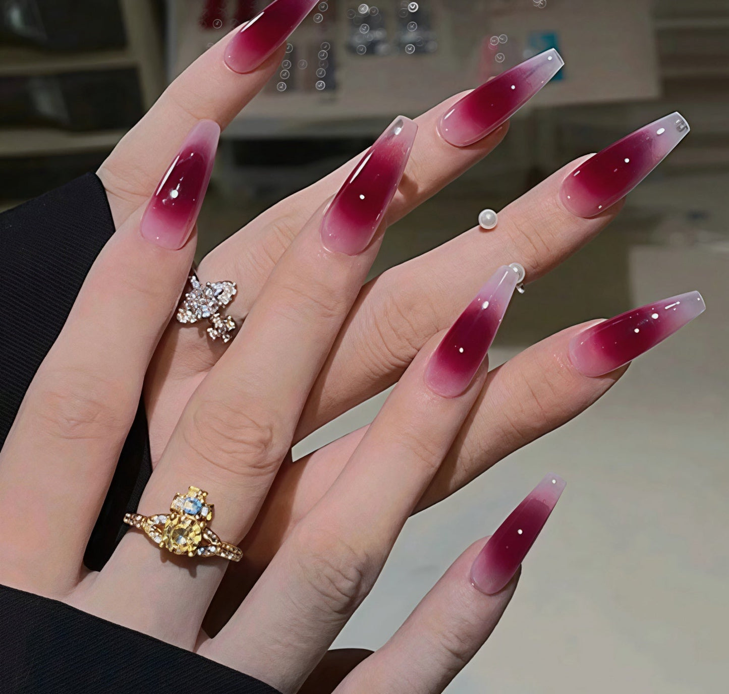 Rhinestone Planet Ring
