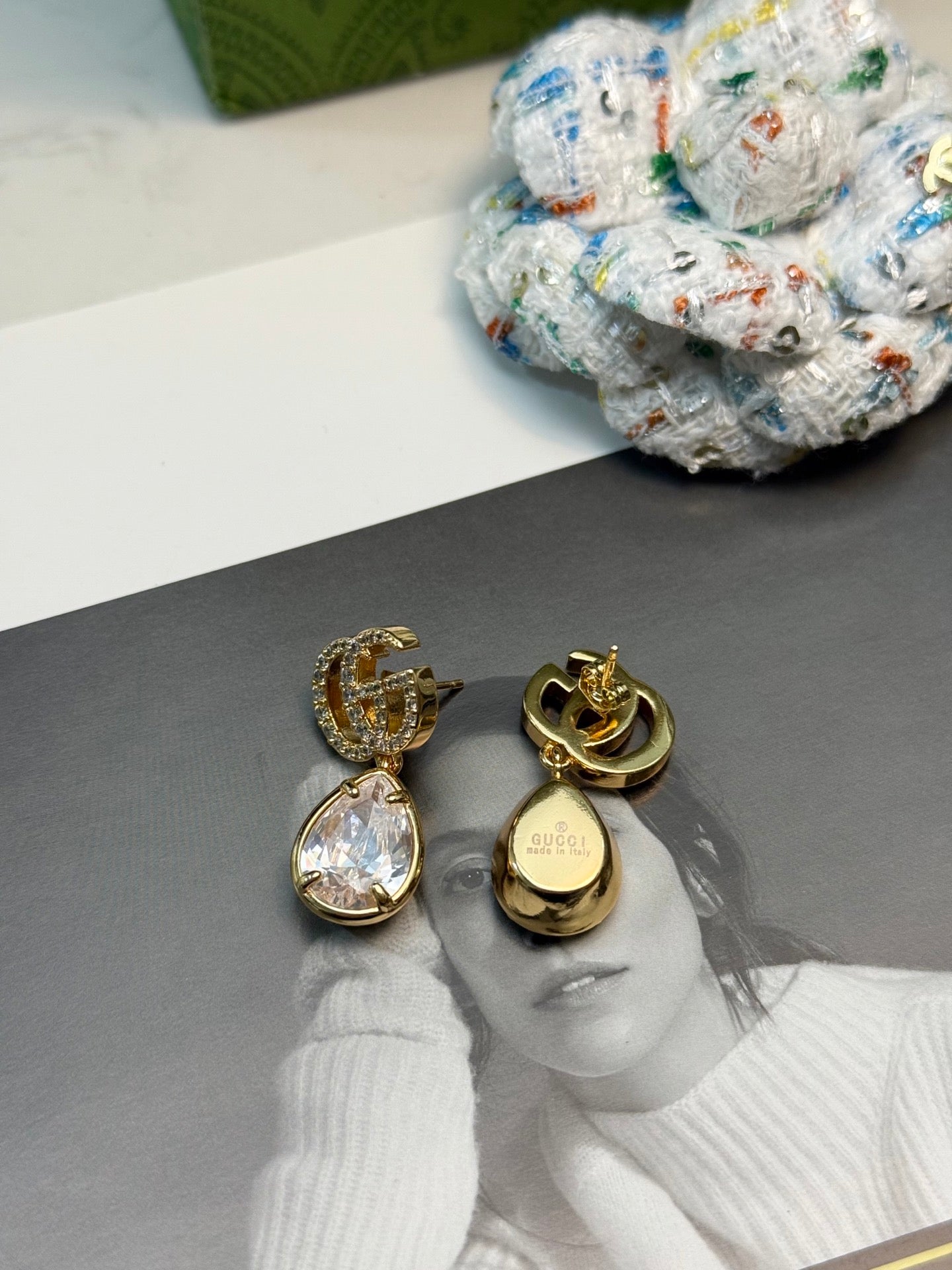 Gucci Gold-Plated Crystal Earrings
