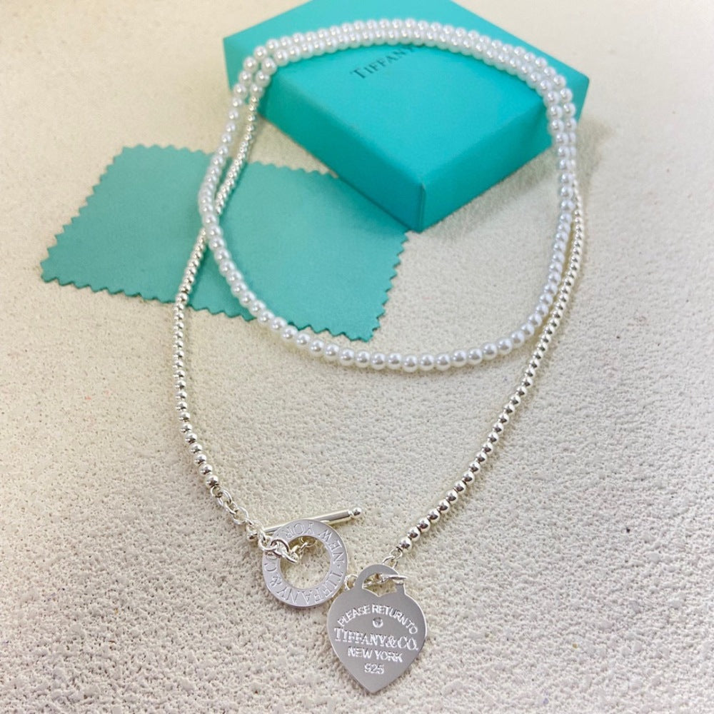 Tiffany & Co. Pearl Heart Necklace