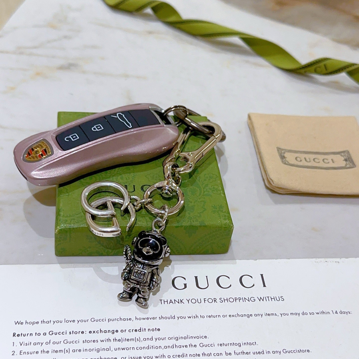 Gucci Vintage Double G Keychain