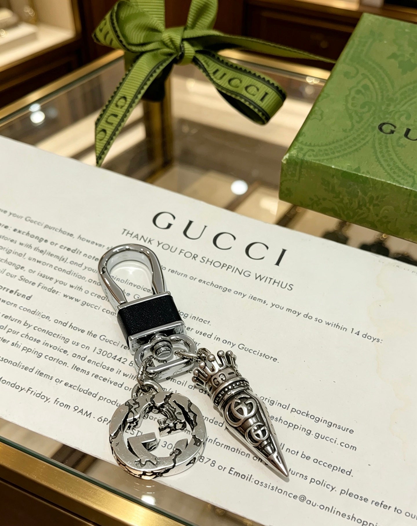 Gucci Vintage Double G Keychain