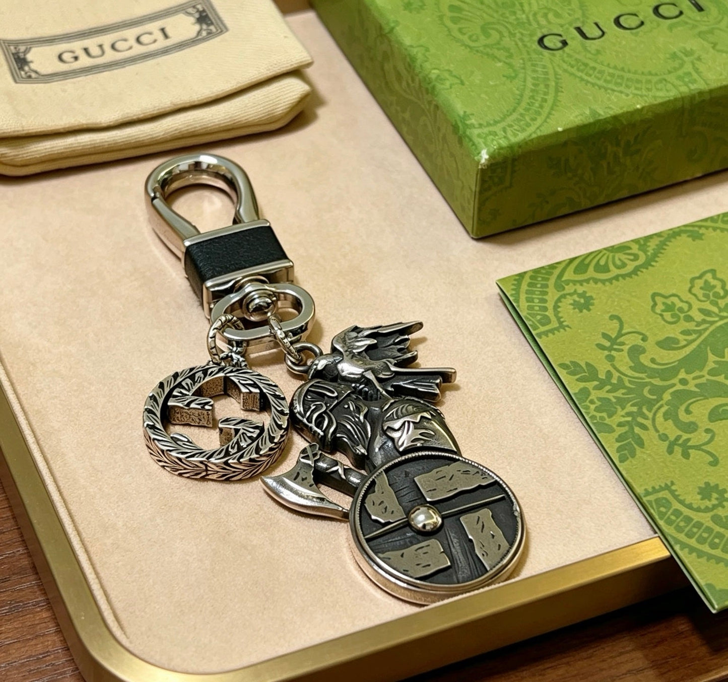 Gucci Vintage Double G Keychain