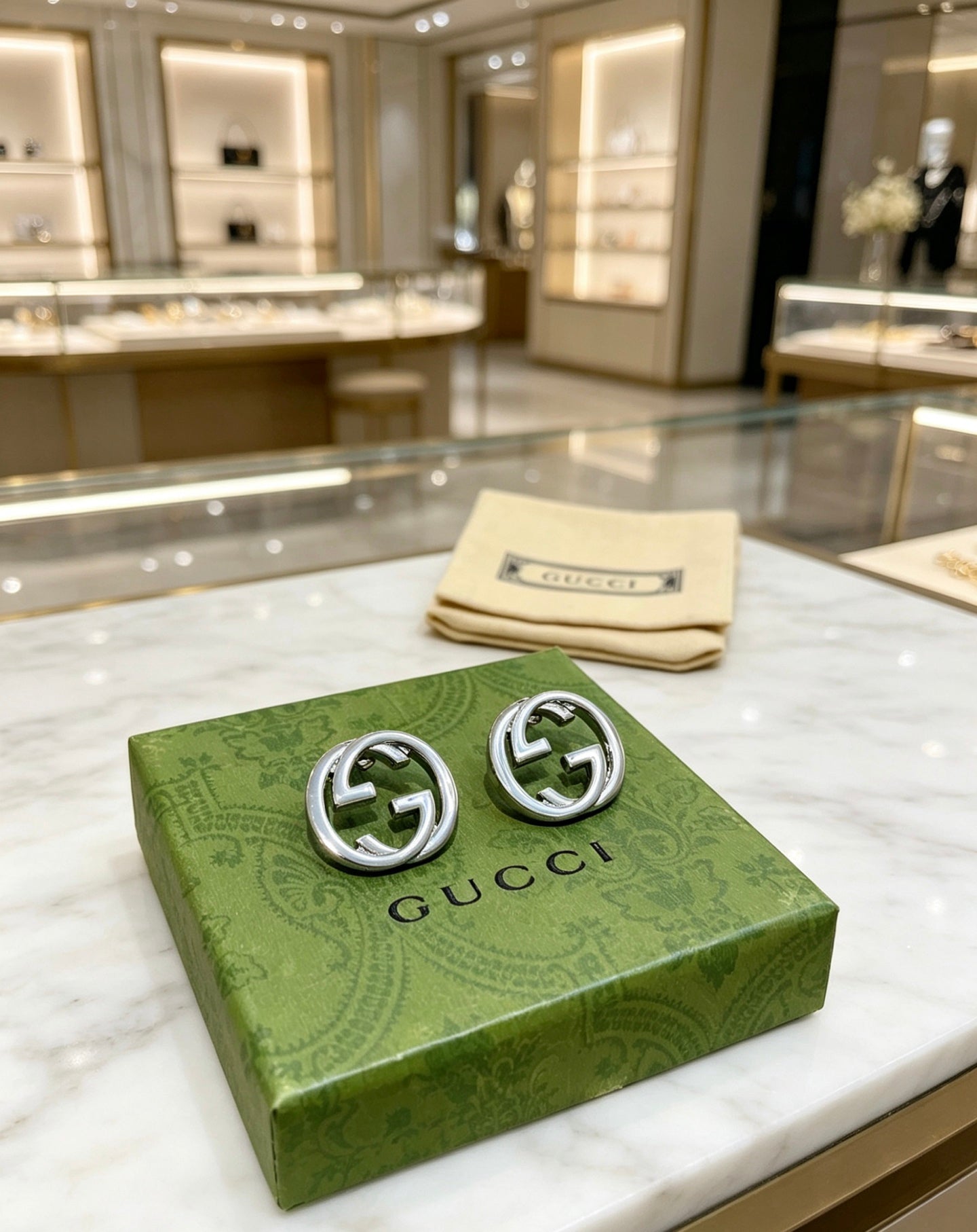 Gucci Vintage Double G Earrings
