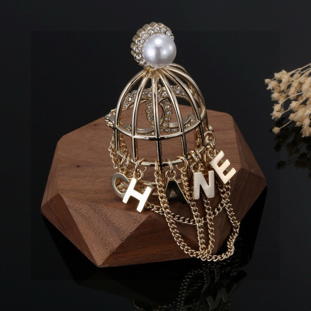 Chanel Crystal Double C Brooch
