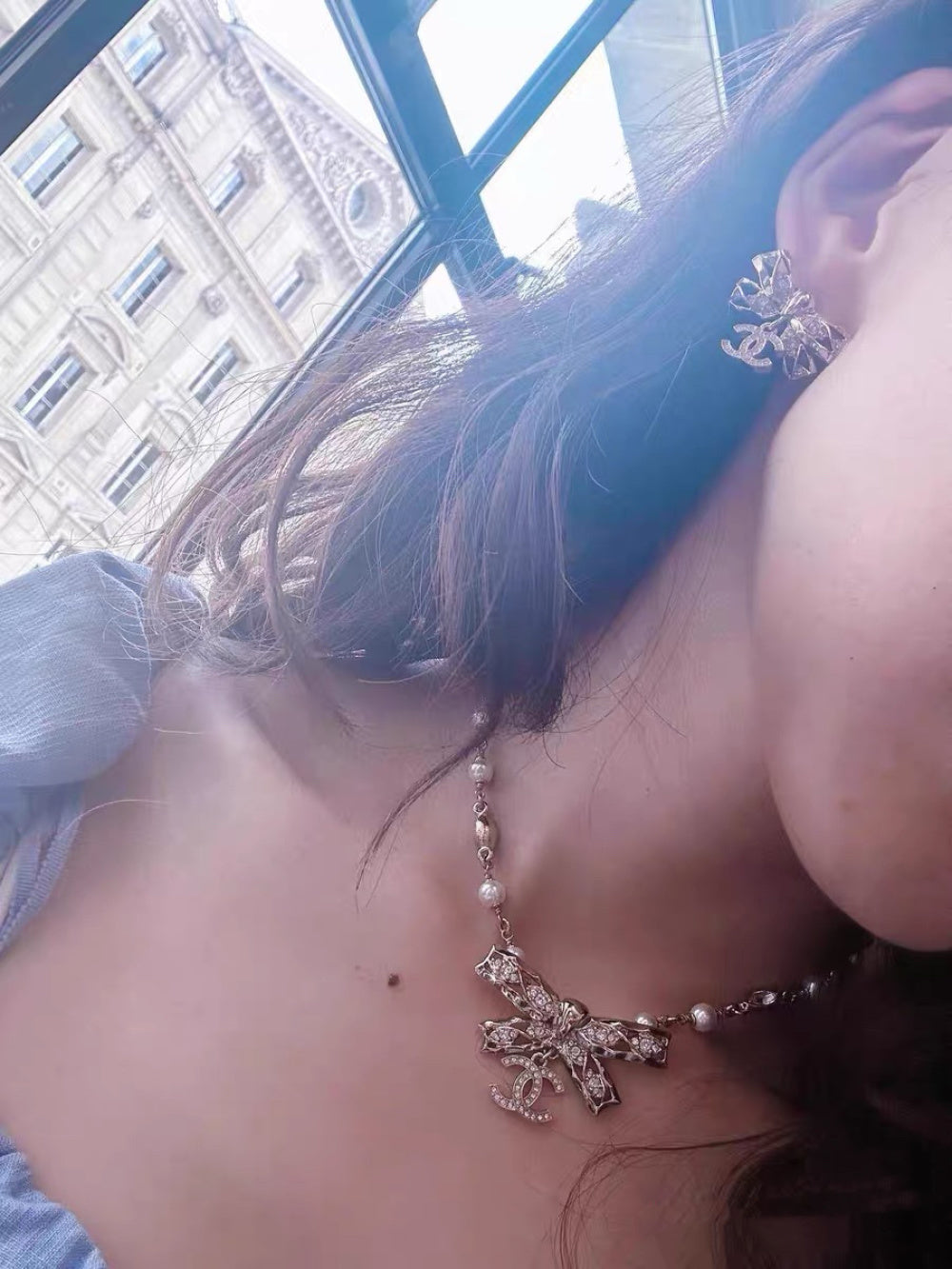 Chanel Pearl Brass Necklace