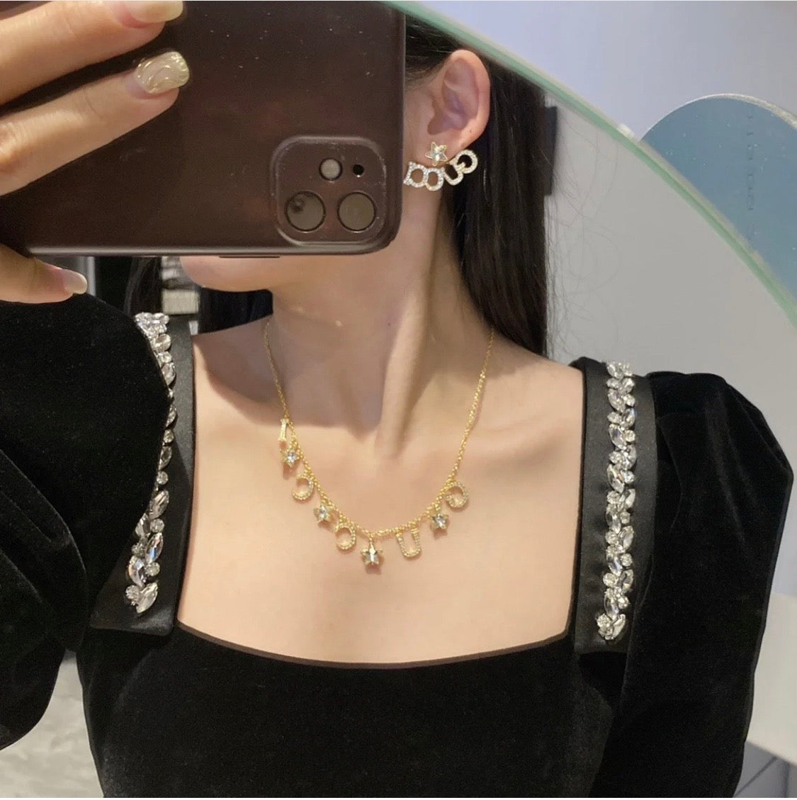Gucci 925 Silver Brass Earrings