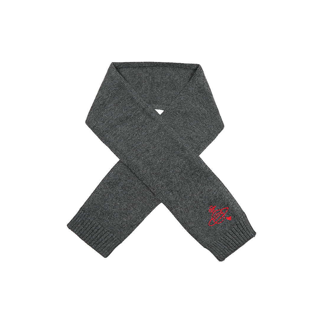 Scarf-Collar Cotton Sweater