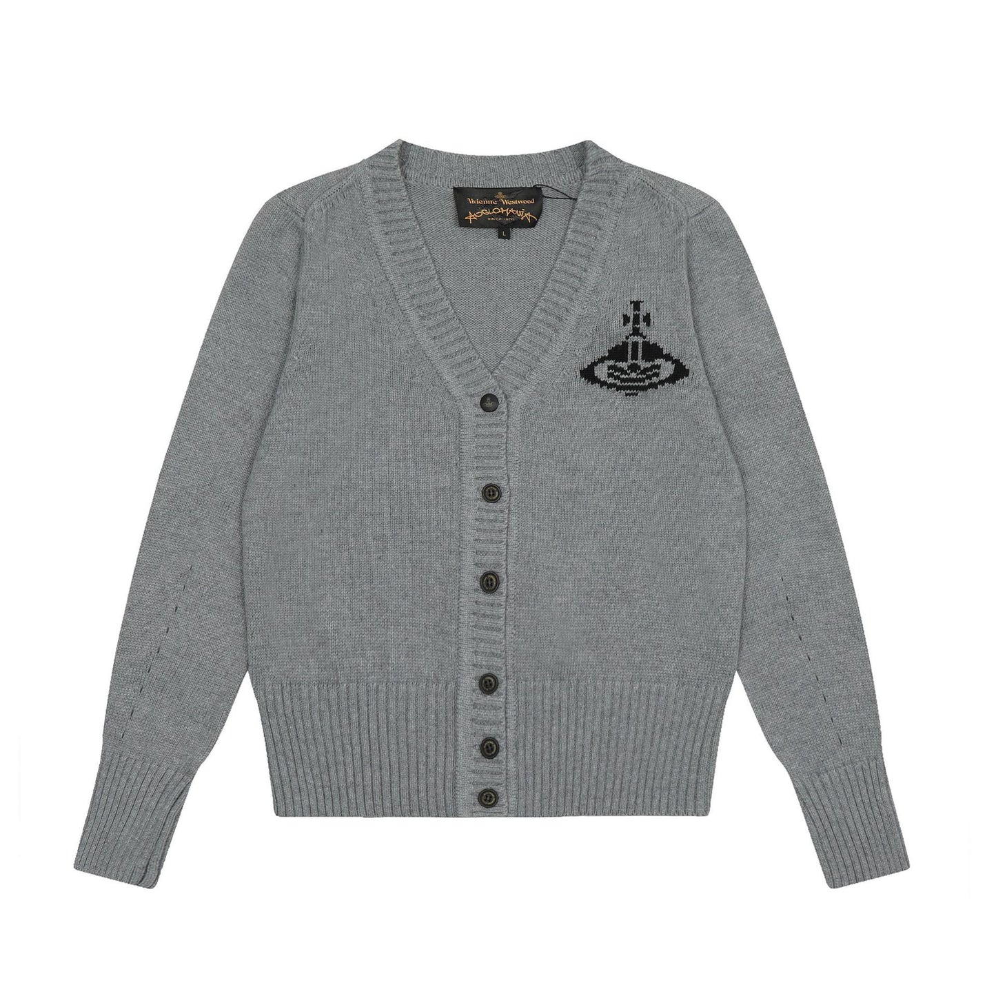 Solid-Color Cotton-Wool Cardigan