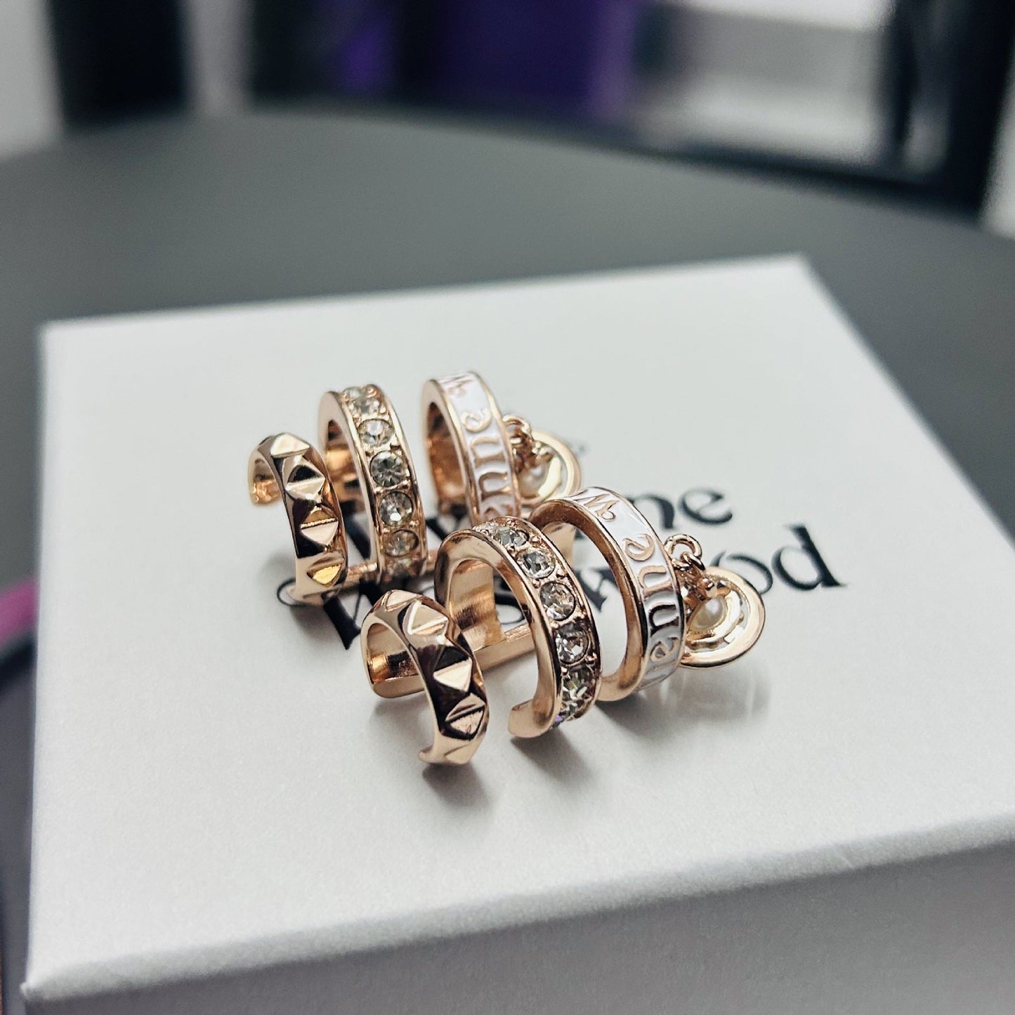 Rhinestone Hoop & Stud Earrings