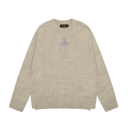 Solid-Color Cotton-Wool Sweate