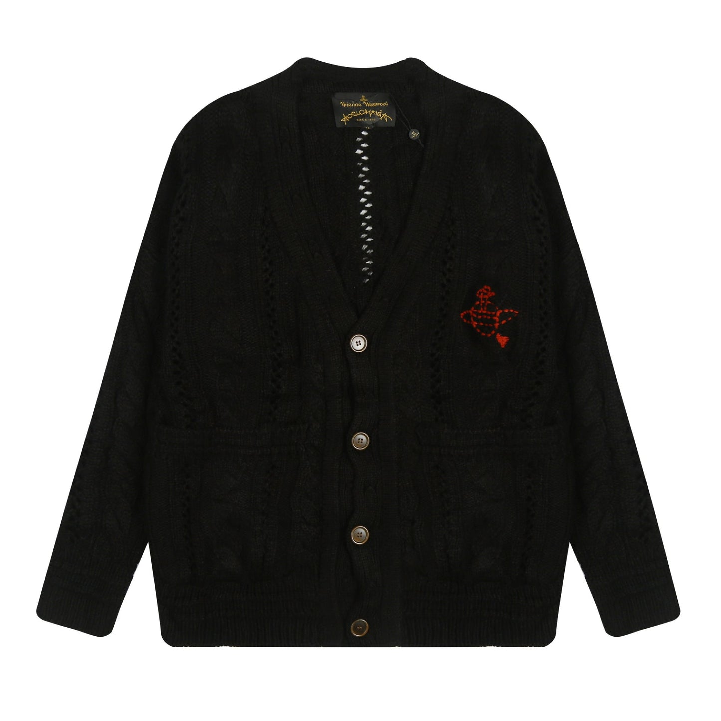 Solid-Color Cotton-Wool Cardigan