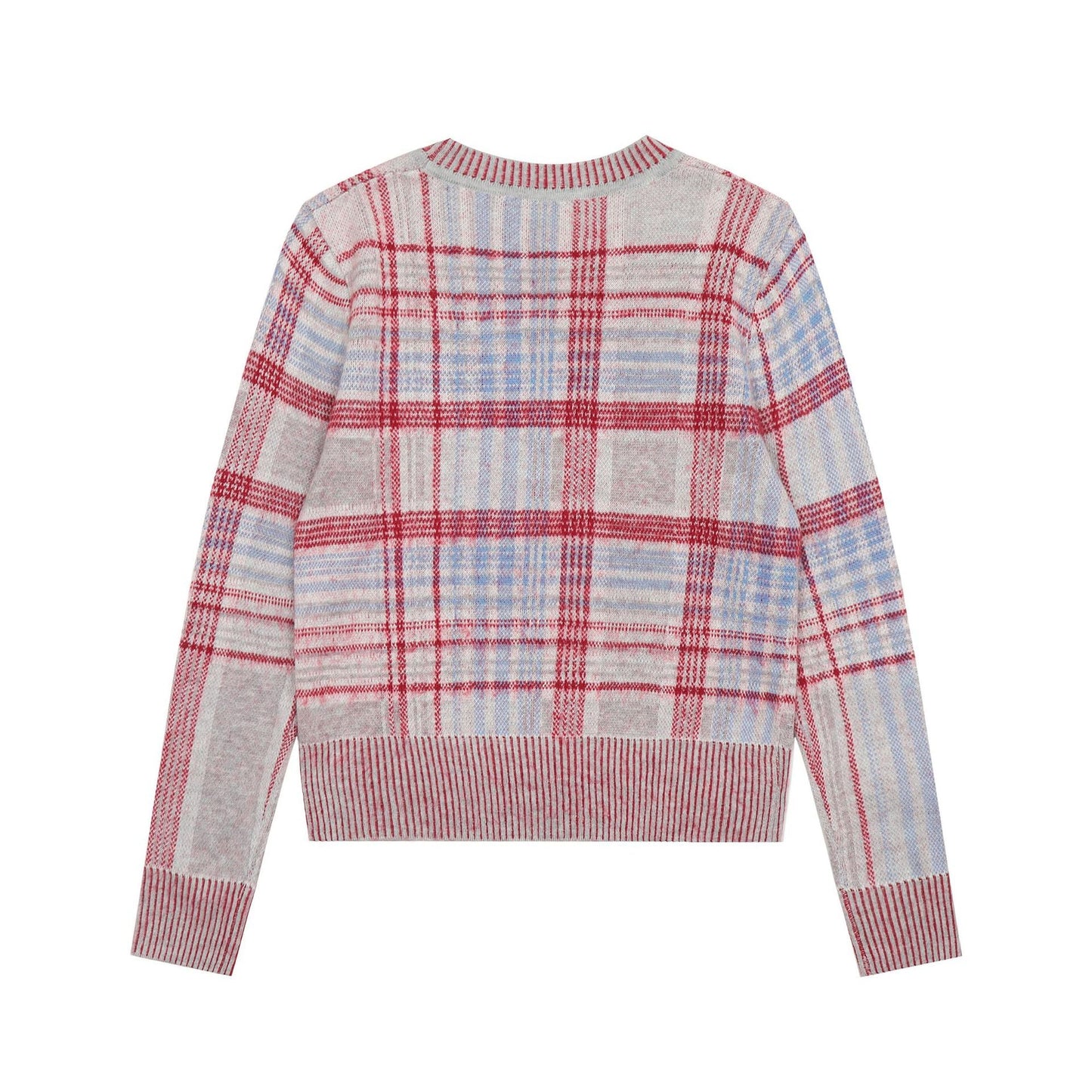 Plaid Cotton-Wool Sweater