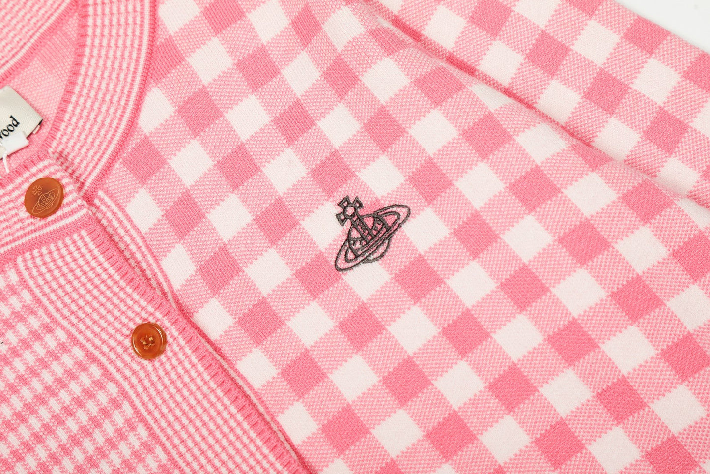 Plaid Cotton-Wool Cardigan