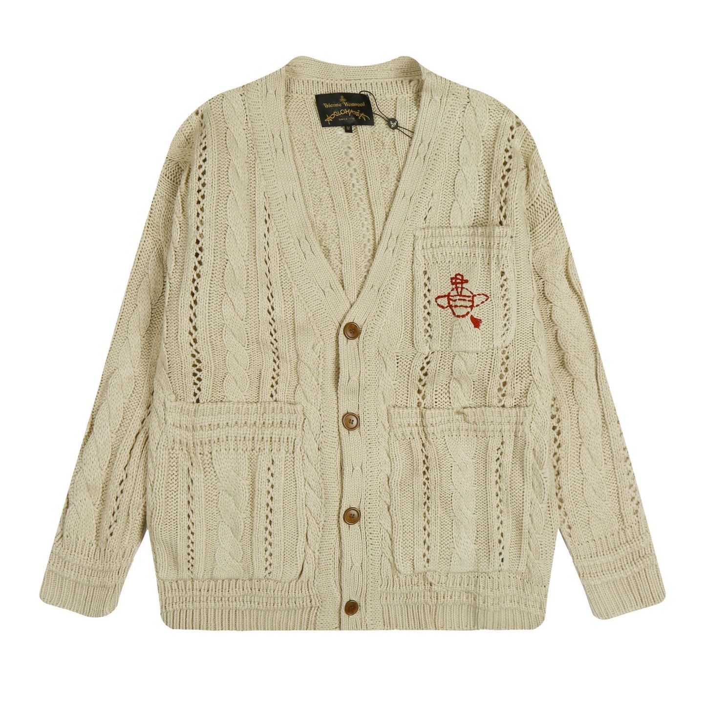 Solid-Color Cotton-Wool Cardigan