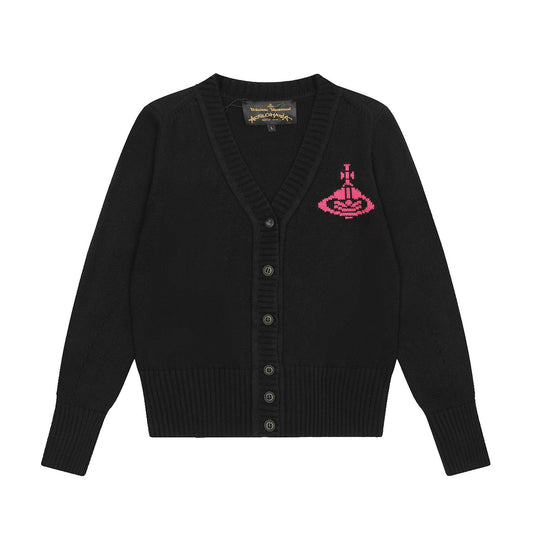 Solid-Color Cotton-Wool Cardigan