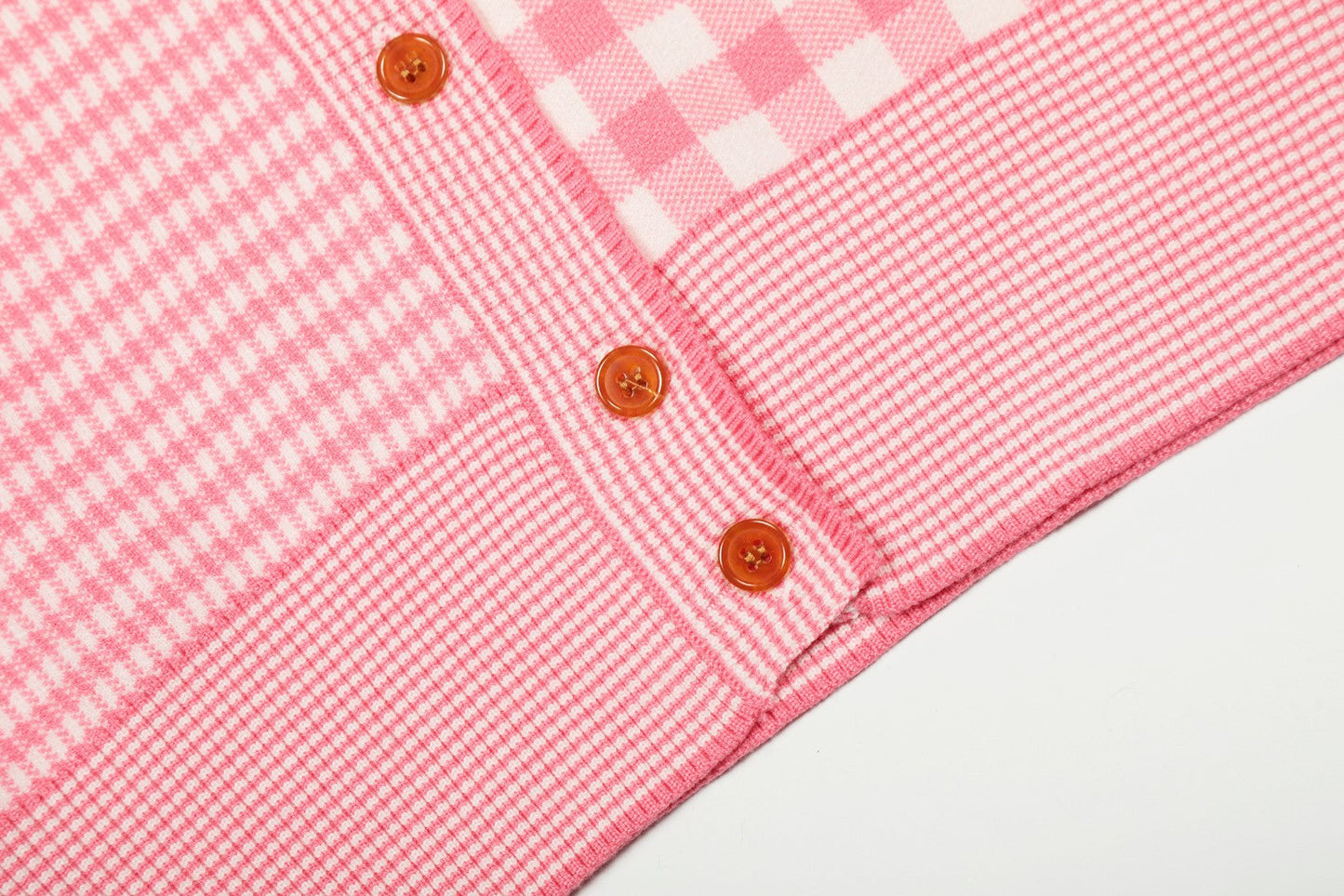 Plaid Cotton-Wool Cardigan