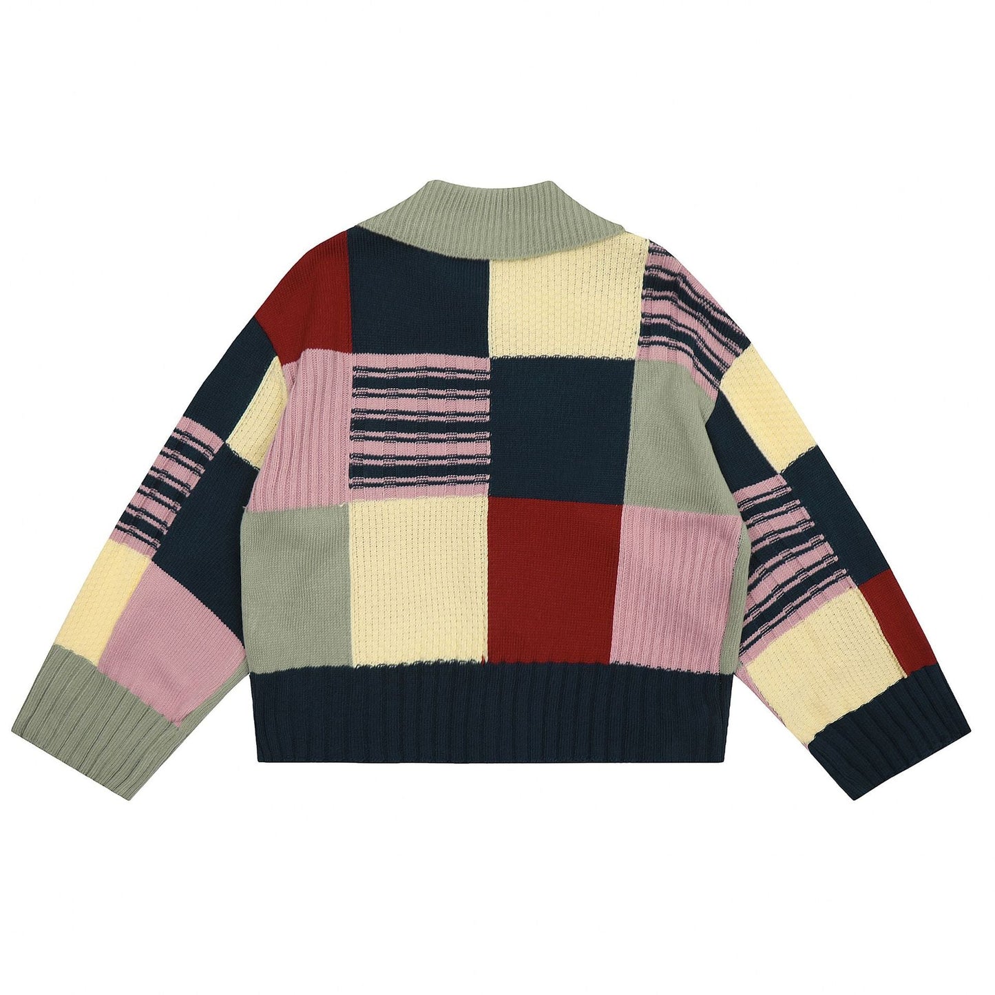 Color-block Lambswool Cardigan