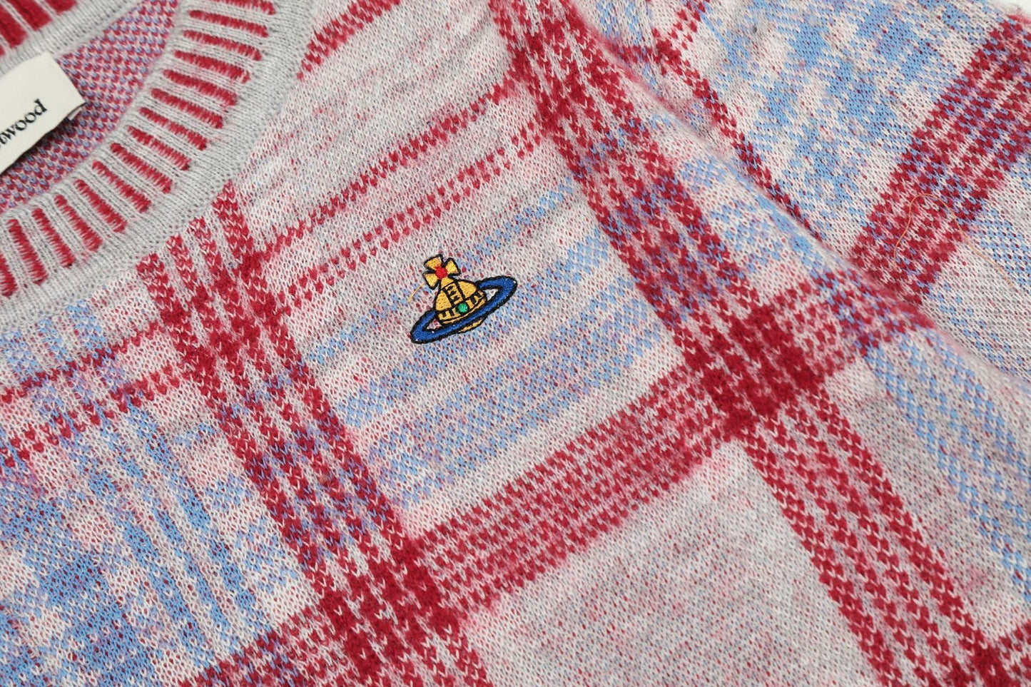 Plaid Cotton-Wool Sweater