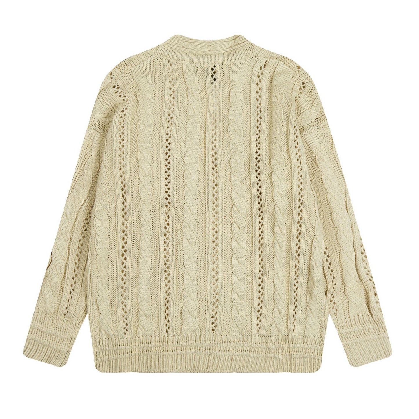 Solid-Color Cotton-Wool Cardigan