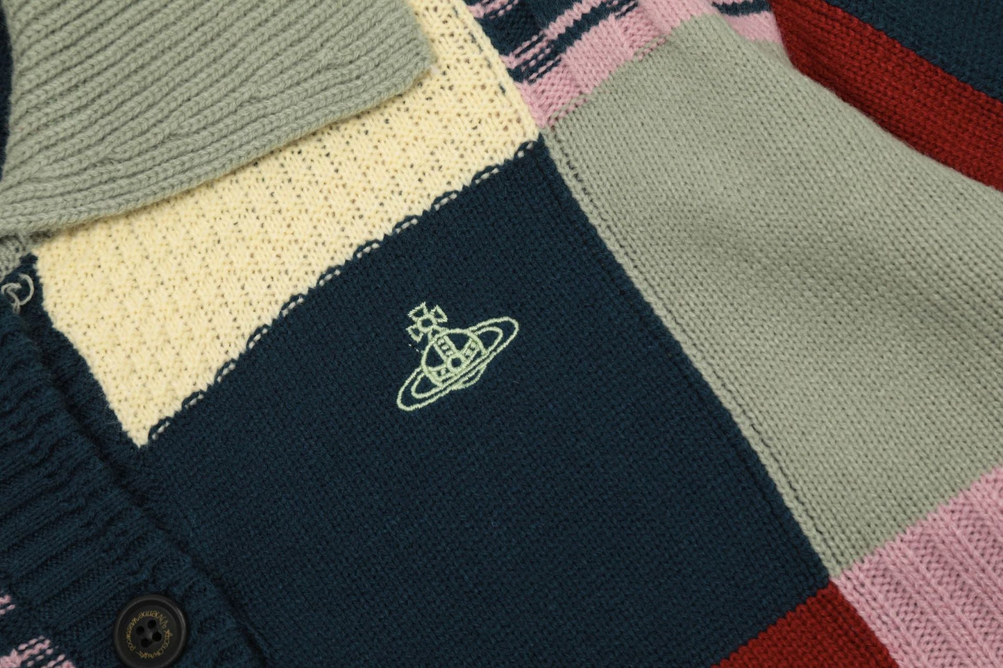 Color-block Lambswool Cardigan