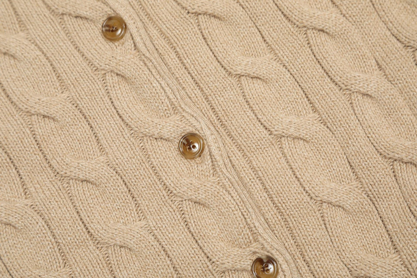 Solid-Color Cotton-Wool Cardigan