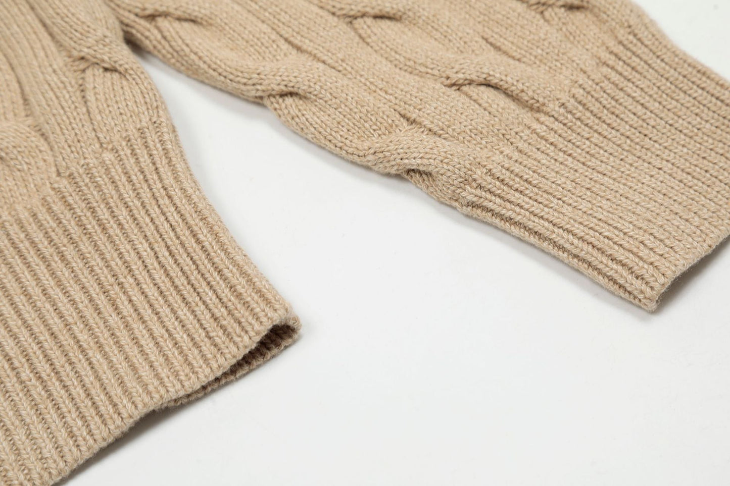 Solid-Color Cotton-Wool Cardigan