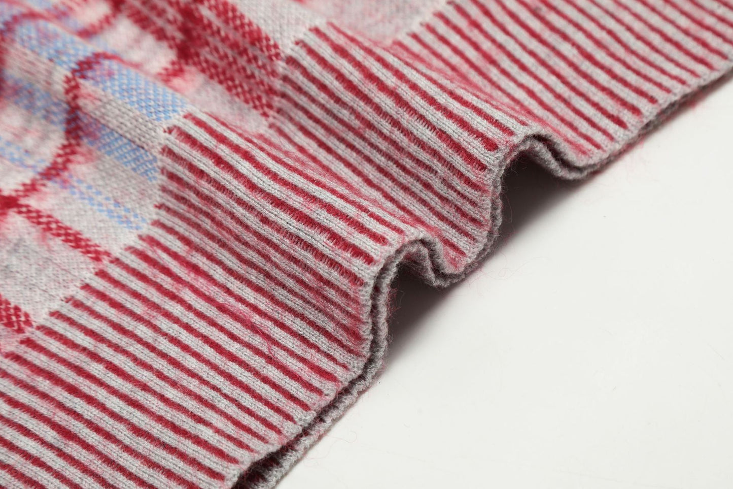 Plaid Cotton-Wool Sweater