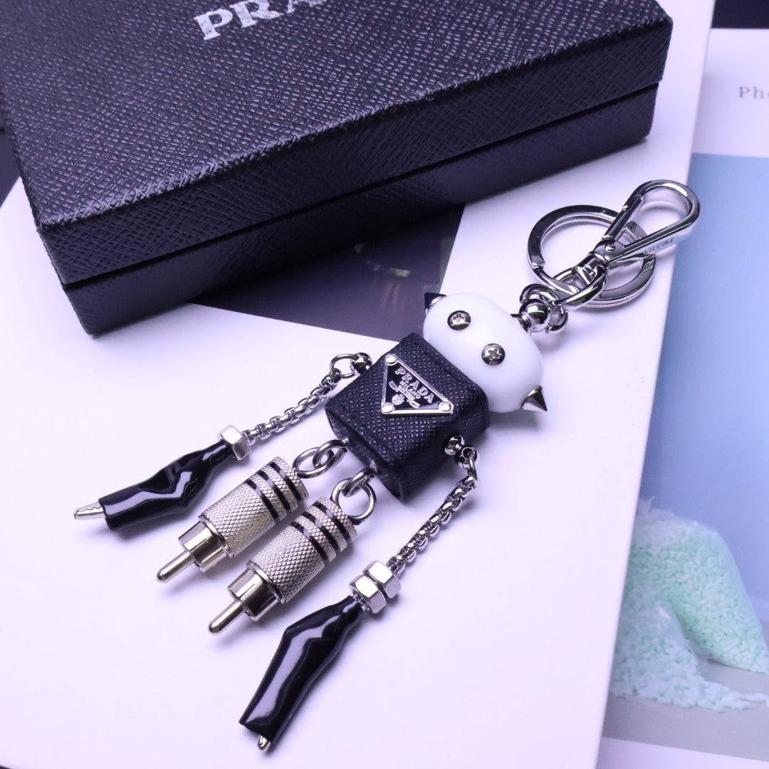PRADA Triangle Logo Logo Detail Pendant