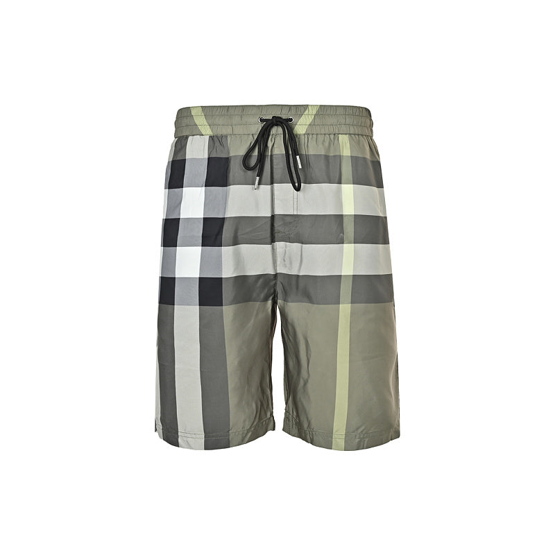 Burberry Diagonal Plaid Beach Shorts