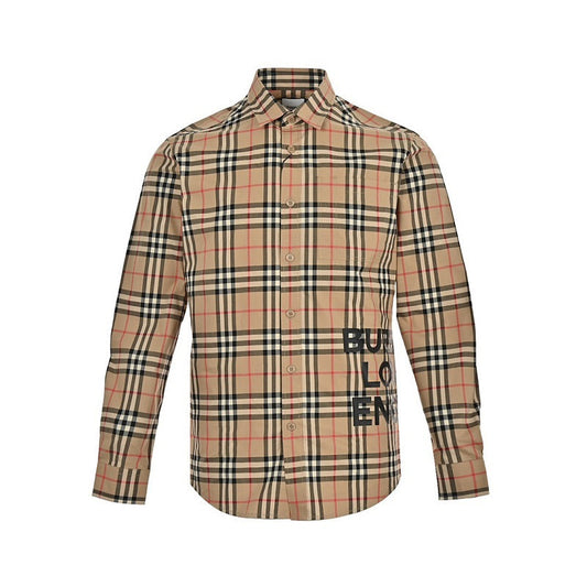 Burberry Side-Lettering Plaid Shirt