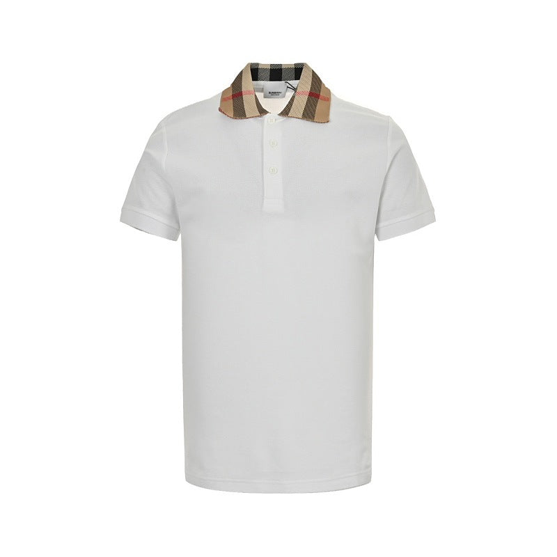 Burberry Polo Shirt with Plaid Collar