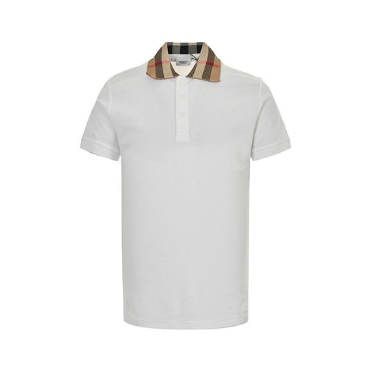 Burberry Polo Shirt with Plaid Collar