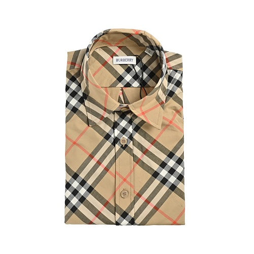 Burberry Long-sleeve diagonal plaid shirt