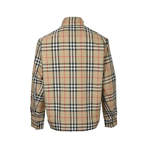 Burberry Checked Zip-Up Jacket with Stand Collar