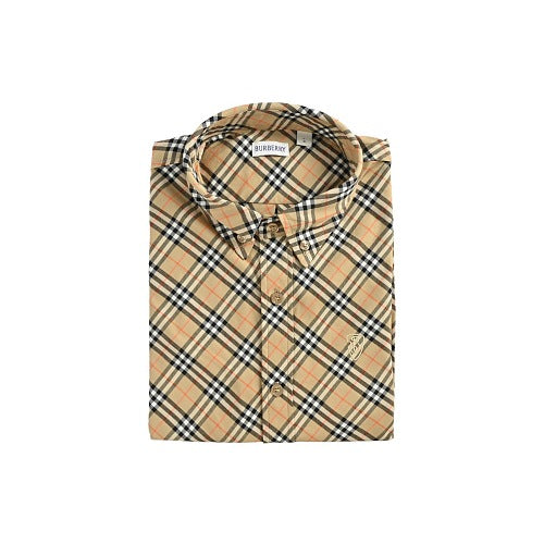 Burberry Long-sleeve diagonal plaid shirt